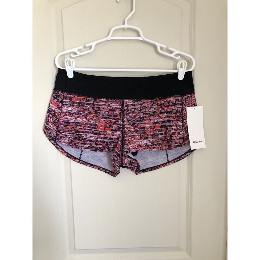 Lululemon Speed Up Short 2.5" - Sz 8, Flash Peat Orange Black FPOM/BLK